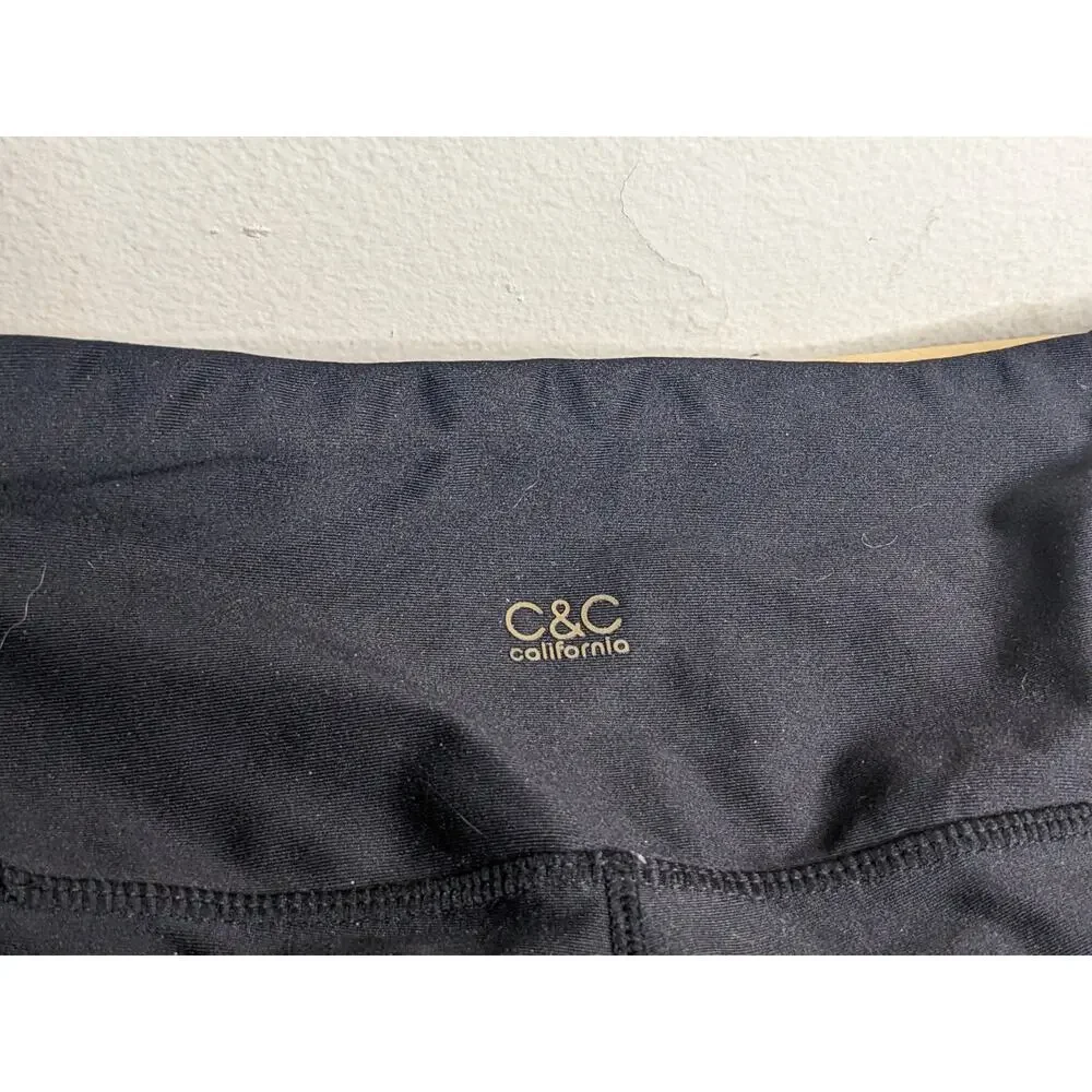 C&C California Women's Leggings Size M Medium Black Athleisure Yoga Jogging